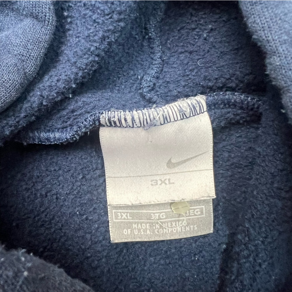 Vintage Nike Hoodie Mens 3XL Blue Mini Center Swoosh Sweatshirt 90s Travis Scott - Picture 6 of 10